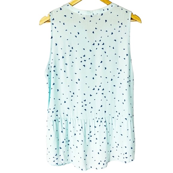 LC by Lauren Conrad Sleeveless Butterfly Print Peplum Top - Picture 3 of 7